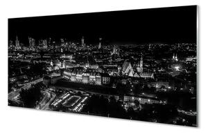 Panouri de sticlă panorama de noapte de zgârie-nori Varșovia
