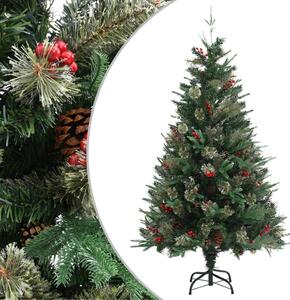 Brad de Crăciun cu conuri de pin, verde, 150 cm, PVC&PE