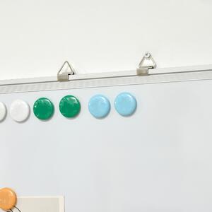 HOMCOM Tablă Magnetică de Perete cu Margini Rotunjite cu Radieră, Markere și Magneți, 60x1.8x45 cm, Albă