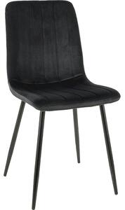 Scaun ALAN, negru, stofa catifelata/metal, 45x39x91 cm