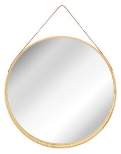 Oglinda rotunda din lemn cu curea LOFT L.Brown 59 cm