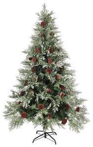 Brad de Crăciun cu conuri de pin, verde/alb, 120 cm, PVC&PE