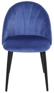 Set de 2 scaune cu tesatura catifelata HOMCOM, scaune pentru living, sufragerie, scaune de catifea, scaune albastre | Aosom RO
