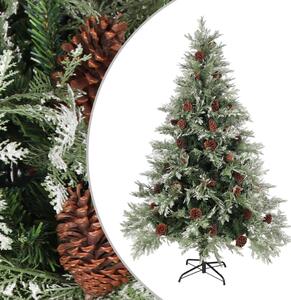 Brad de Crăciun cu conuri de pin, verde/alb, 150 cm, PVC&PE