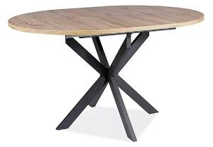 Masa extensibila pentru sufragerie GASTON, stejar/negru, 100/135x100x7