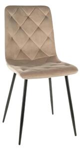 Scaun JERRY, bej/negru, stofa clasica/metal, 45x39x91 cm