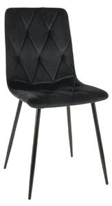 Scaun TOM, negru, stofa catifelata/metal, 45x39x91 cm