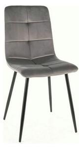 Scaun IVO, gri/negru, stofa catifelata/metal, 45x39x91 cm