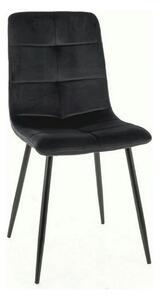 Scaun IVO, negru, stofa catifelata/metal, 45x39x91 cm