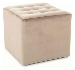 Taburet LORI, stofa catifelata bej - Bluvel 40, 39x39x34 cm