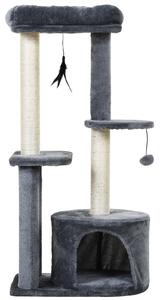 Ansamblu Pisici pe mai multe nivele, Stalpi de zgariat imbracati in Sisal, Material ecologic, 147 cm PawHut | Aosom RO