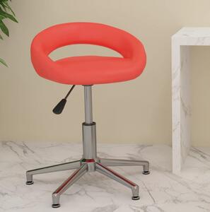Scaun de birou pivotant, roșu, piele ecologică