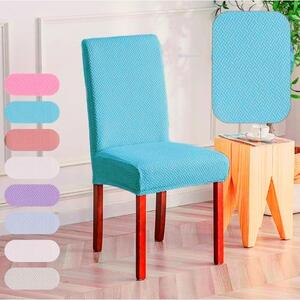 Set 6 huse elastice pentru scaune culoare Bleu cu model