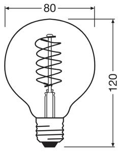Set de 2 becuri LED dimabile cu filament vintage E27/7,8W/230V 1800K - Osram