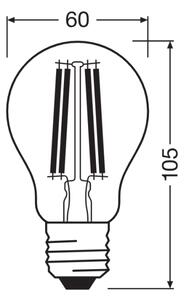 Bec cu filament LED CLASSIC A60 E27/11W/230V 2700K - Ledvance