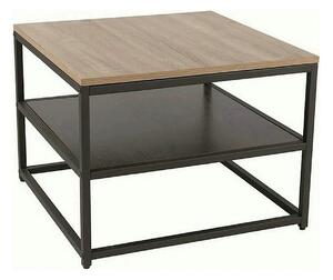 Masuta cafea AMBER B, stejar/negru, metal, 55x55x42 cm