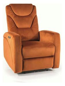 Fotoliu recliner KRONOS, stofa catifelata caramizie - Bluvel 4215, 79x