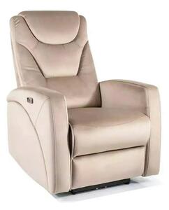 Fotoliu recliner KRONOS, stofa catifelata bej- Bluvel 40, 79x94/160x10