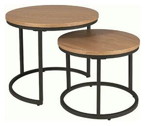 Set 2 masute cafea AMARO, stejar/negru