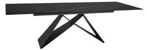 Masa extensibila WESTIN, negru, sticla/metal, 160-240x90x77 cm