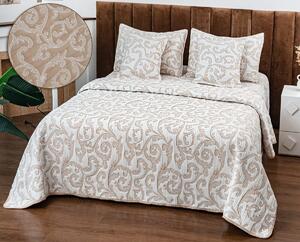 Cuvertura de pat, matlasată, din bumbac, 5 piese, pat dublu, 230x250cm, cu imprimeu, CV5010