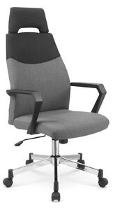 Scaun birou OLAF, gri/negru, stofa clasica, cu tetiera, 58x59x113/121