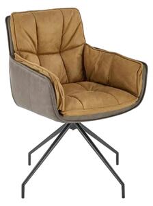 Scaun dining modern K523, maro/negru, stofa/piele ecologica, 61x61x85