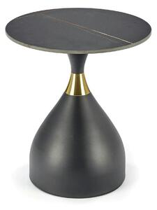 Masuta de cafea metal/ceramica SCALITA, negru cu efect de marmura/auri