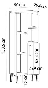 Dulap de Baie Jorge cu 5 Rafturi si Usa , 50 x 139 x 30 cm