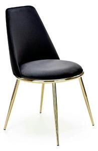 Scaun K460, negru/auriu, stofa catifelata, 49x54x84 cm