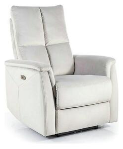 Fotoliu recliner NEPTUN, gri deschis, stofa catifelata/metal, 76x94/16