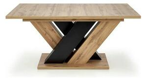 Masa extensibila BRANDON, stejar wotan/negru, PAL laminat, 160/200x90x