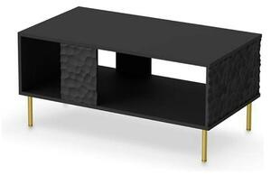 Masuta cafea BULLET, negru/auriu, PAL laminat, 90X50X43 cm