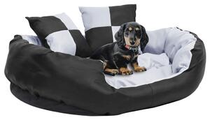 Pernă reversibilă și lavabilă câini, gri și negru, 85x70x20 cm