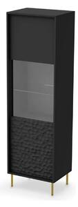 Vitrina BULLET, negru mat, PAL, 55x41x185 cm