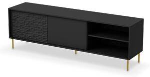 Comoda TV BULLET, negru/auriu, PAL laminat, 180x41x58 cm