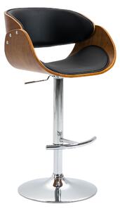 HOMCOM Scaun inalt de bar rotativ din lemn, scaun vintage de bucatarie in stil industrial cu inaltime reglabila, culoarea nucului