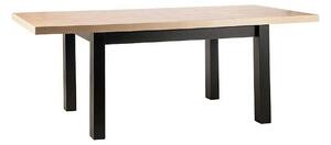 Masa extensibila PRESTO, stejar artisan/negru, PAL laminat, 140/218x80
