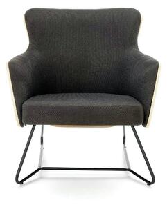 Fotoliu CHILLOUT, gri inchis, stofa, 74x67x79 cm
