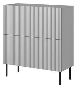 Comoda ASENSIO, gri mat/negru, PAL laminat, 100X42X110 cm