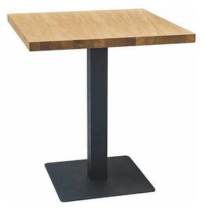Masa PURO, stejar/negru, PAL laminat/metal, 60x60x76 cm