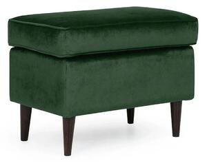 Taburet RON, stofa catifelata verde inchis, 60x40x43 cm