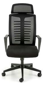 Scaun birou FABIO, negru, stofa clasica, 60x62x118/128 cm