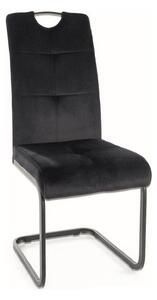 Scaun AXO, stofa catifelata neagra, 43x47x101 cm