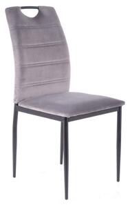 Scaun RIP, stofa catifelata gri/negru, 44x38x92 cm