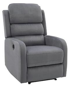 Fotoliu recliner PEGAZ M, gri/negru, stofa catifelata/metal, 64x88/160
