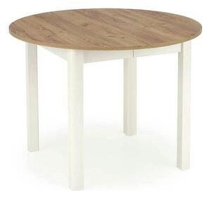 Masa bucatarie rotunda RINGO, stejar/alb, PAL furniruit, 102/142x102x7