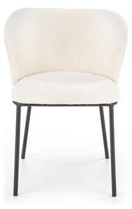 Scaun K518, crem, stofa buclata/metal, 57x59x75 cm