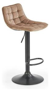 Scaun bar H95, bej/negru, stofa catifelata/otel, 43x44x84/106 cm