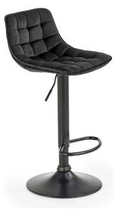 Scaun bar inalt H95, negru, stofa catifelata/otel, 43x44x84/106 cm